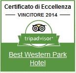 Trip Advisor certificate of excellence Best Western Park Hotel Roma nord Fiano Romano